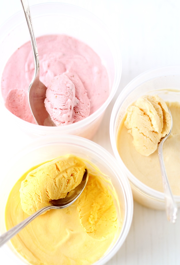 3 ingredient fruit ice cream without eggs