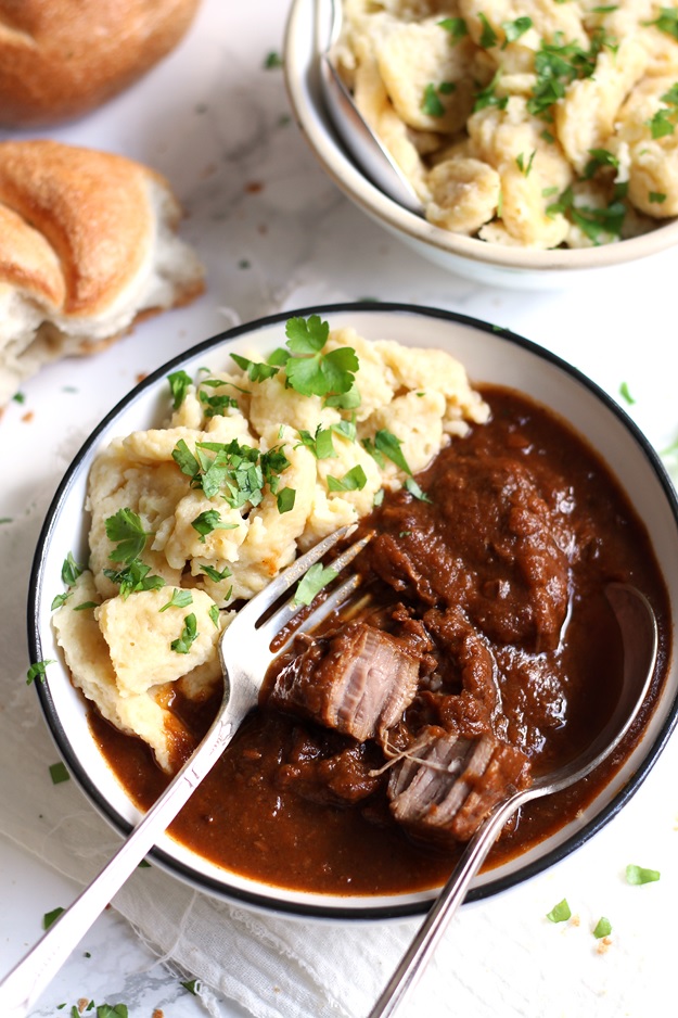 Authentic Austrian Beef Goulash with thick gravy