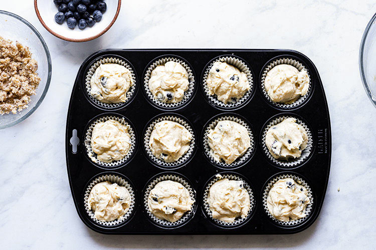 Batter in muffin tin