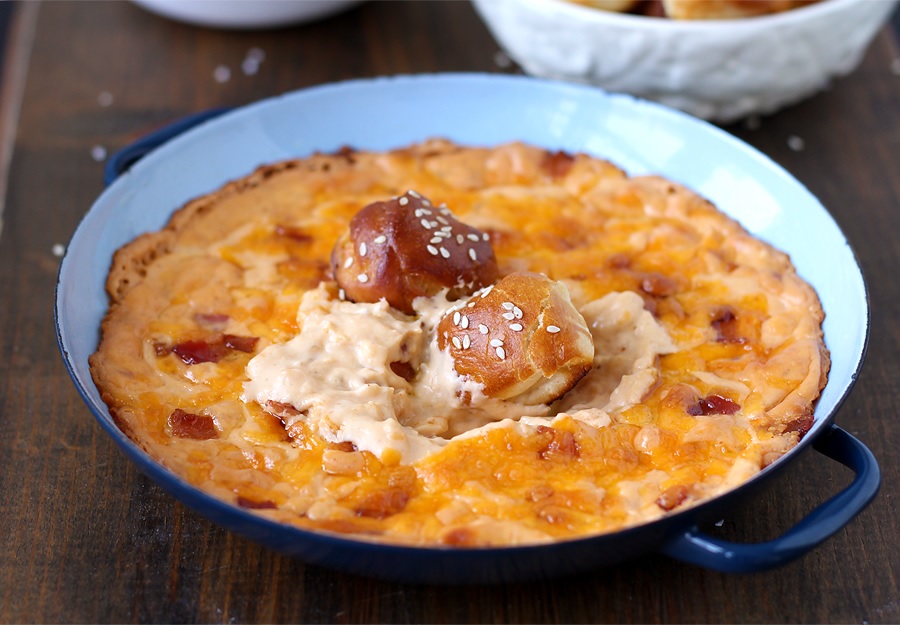Cheese Dip with Beer and Bacon and Pretzel Bites - Recipe