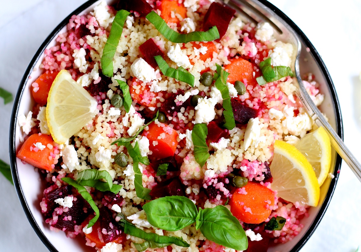 Couscous salad with beets and carrots recipe