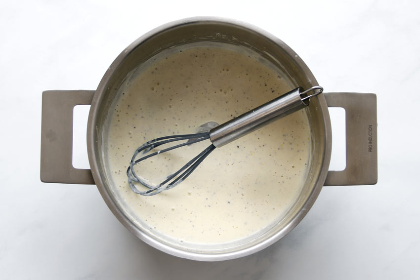 creamy sauce in pot