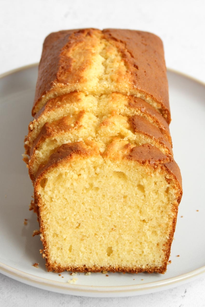 Sliced lemon loaf cake