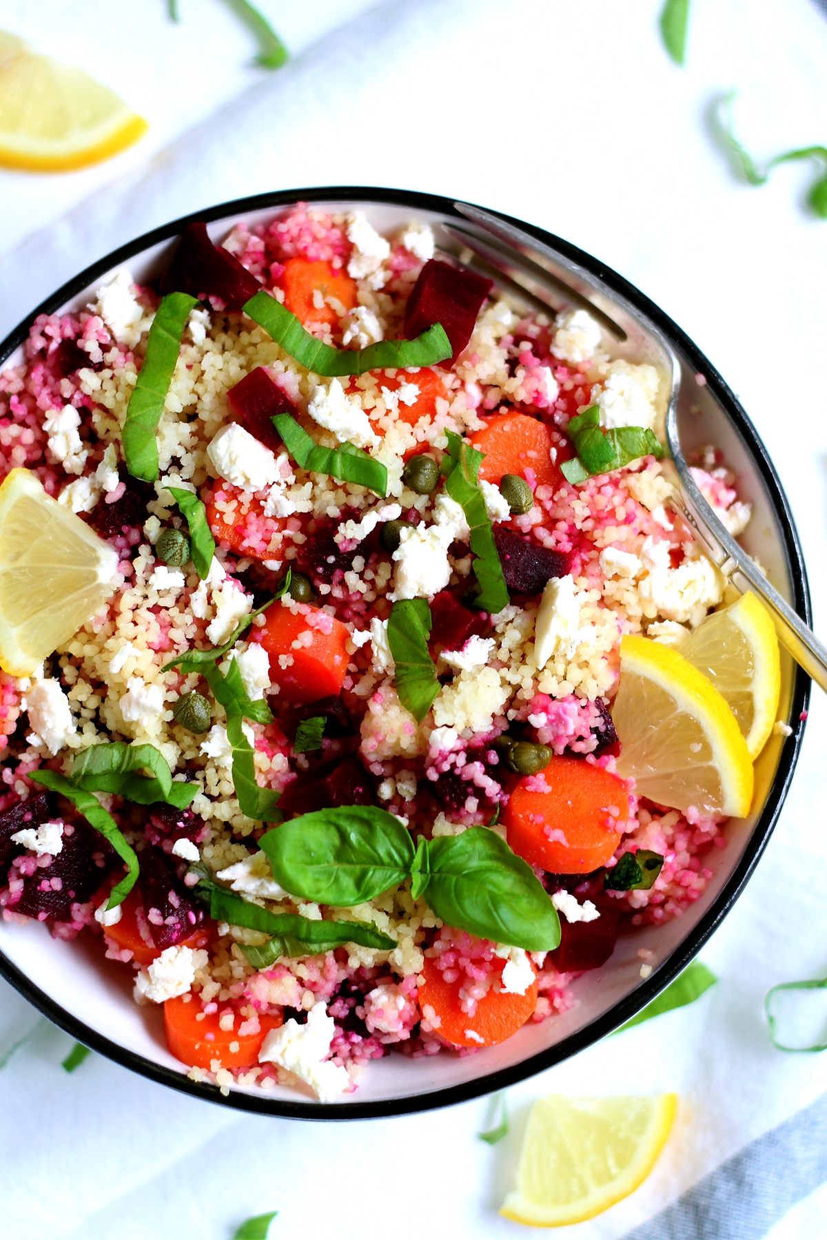 Easy couscous salad with carrots and beets recipe