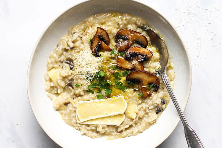 Easy creamy mushroom brie risotto recipe