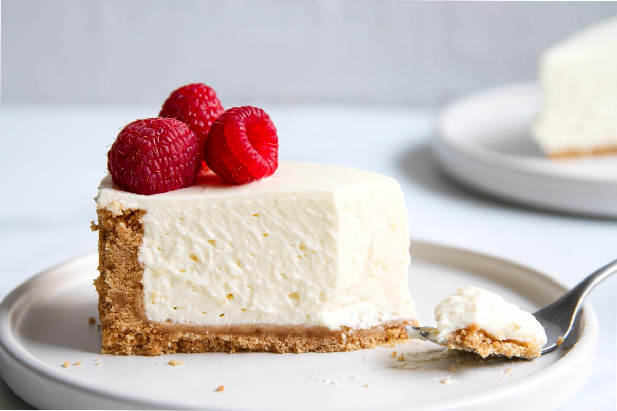 Slice of no-bake Cheescake