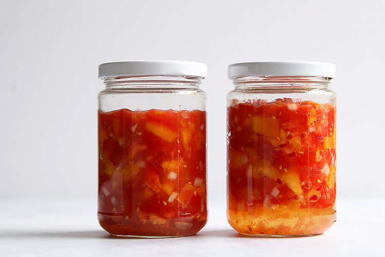 Fermented tomato peach salsa easy recipe