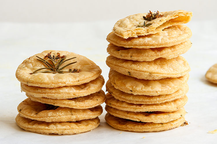 Flaky savory herb crackers with fresh herbs recipe