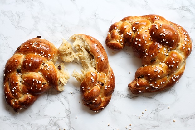 Fluffy giant brioche Crescent aka Easter Crescent