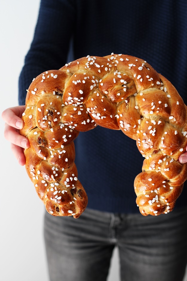 Giant brioche crescent aka Easter crescent