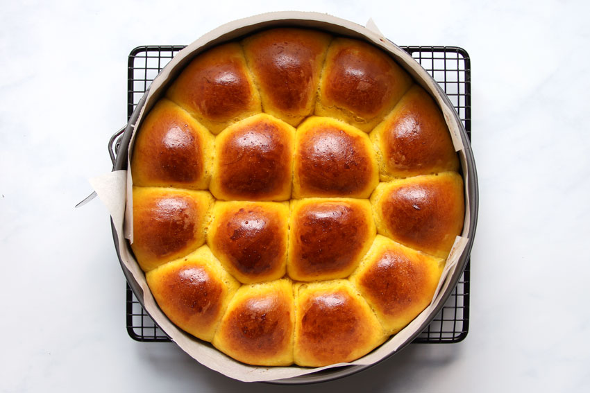 baked pumpkin dinner rolls