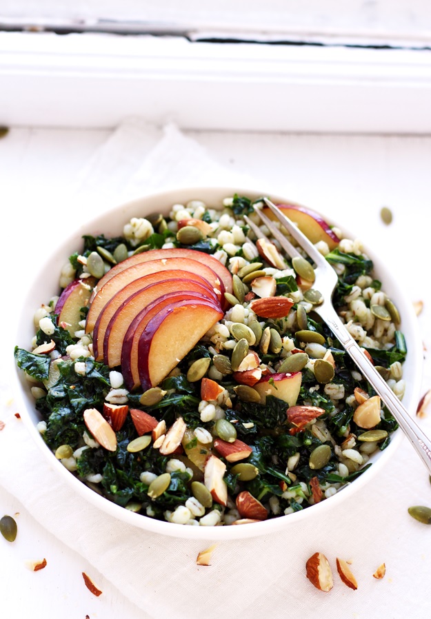 Grain Salad with Barley Kale and Plums recipe