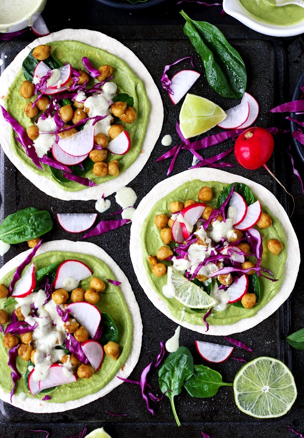 Green Spring Tacos with Curried Chickpeas Recipe