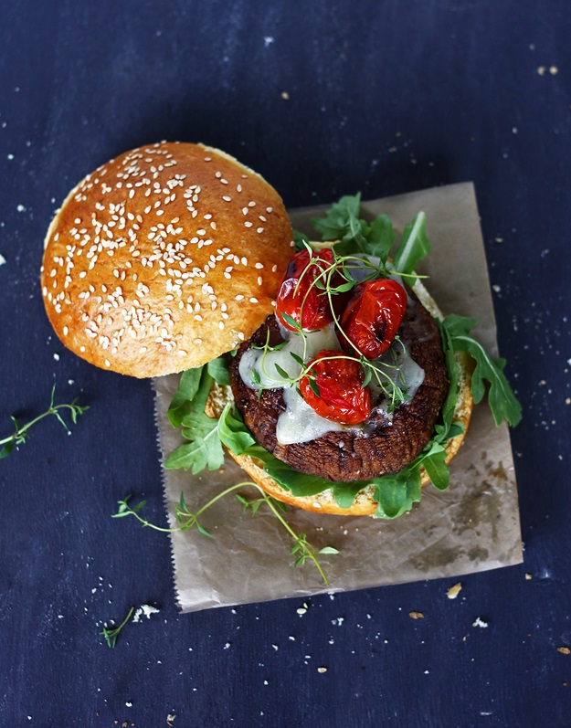 Grilled Portobello Burger on Homemade Brioche Buns