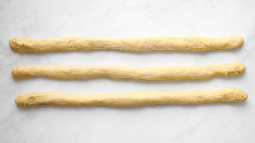 3 dough strands