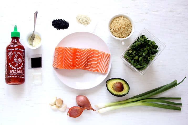 Ingredients for Hawaiian Salmon Poke