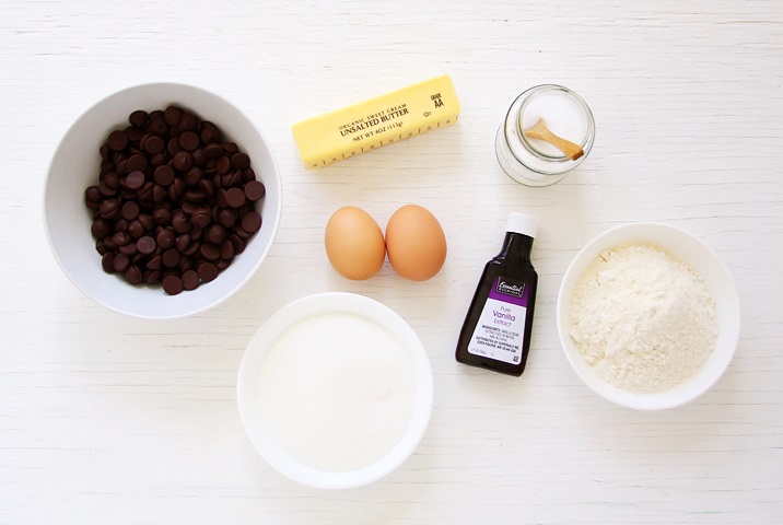 Ingredients for moist and chewy brownies