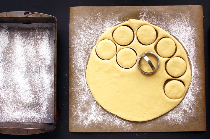 Krapfen - Cutting out the dough