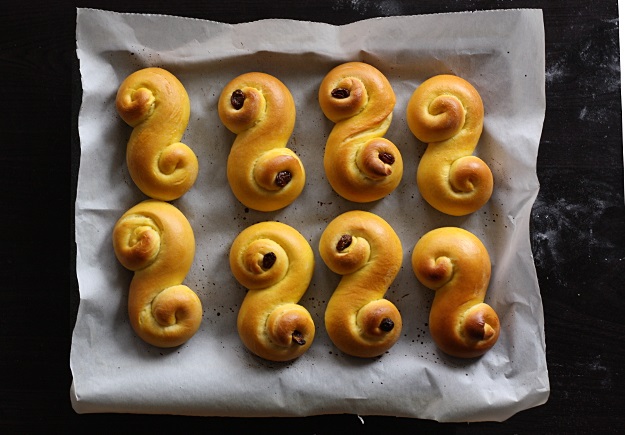Lussekatter for St Lucia day recipe