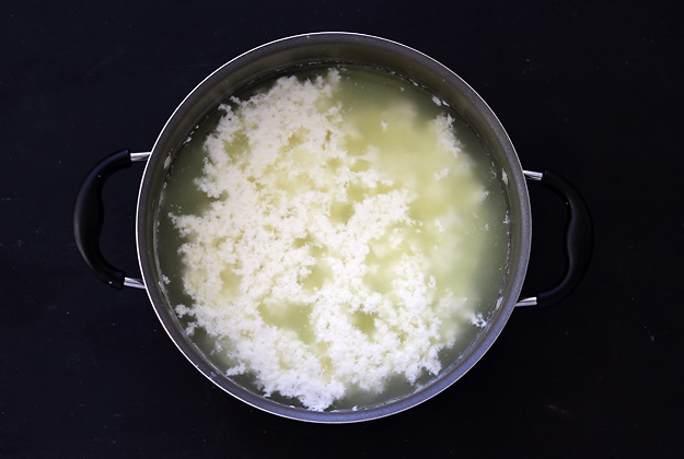 Making homemade Paneer