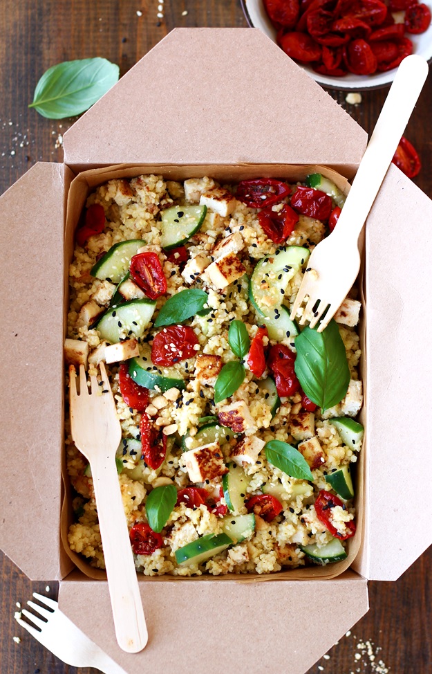 Millet Bowl with Semi-Dried Tomatoes and Tofu