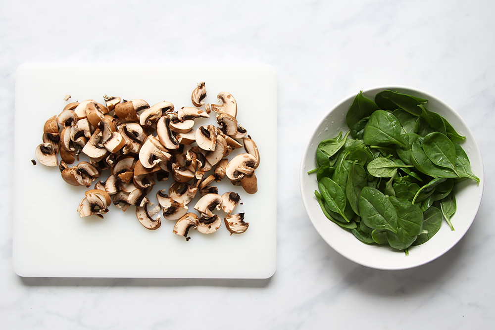 mushrooms and spinach