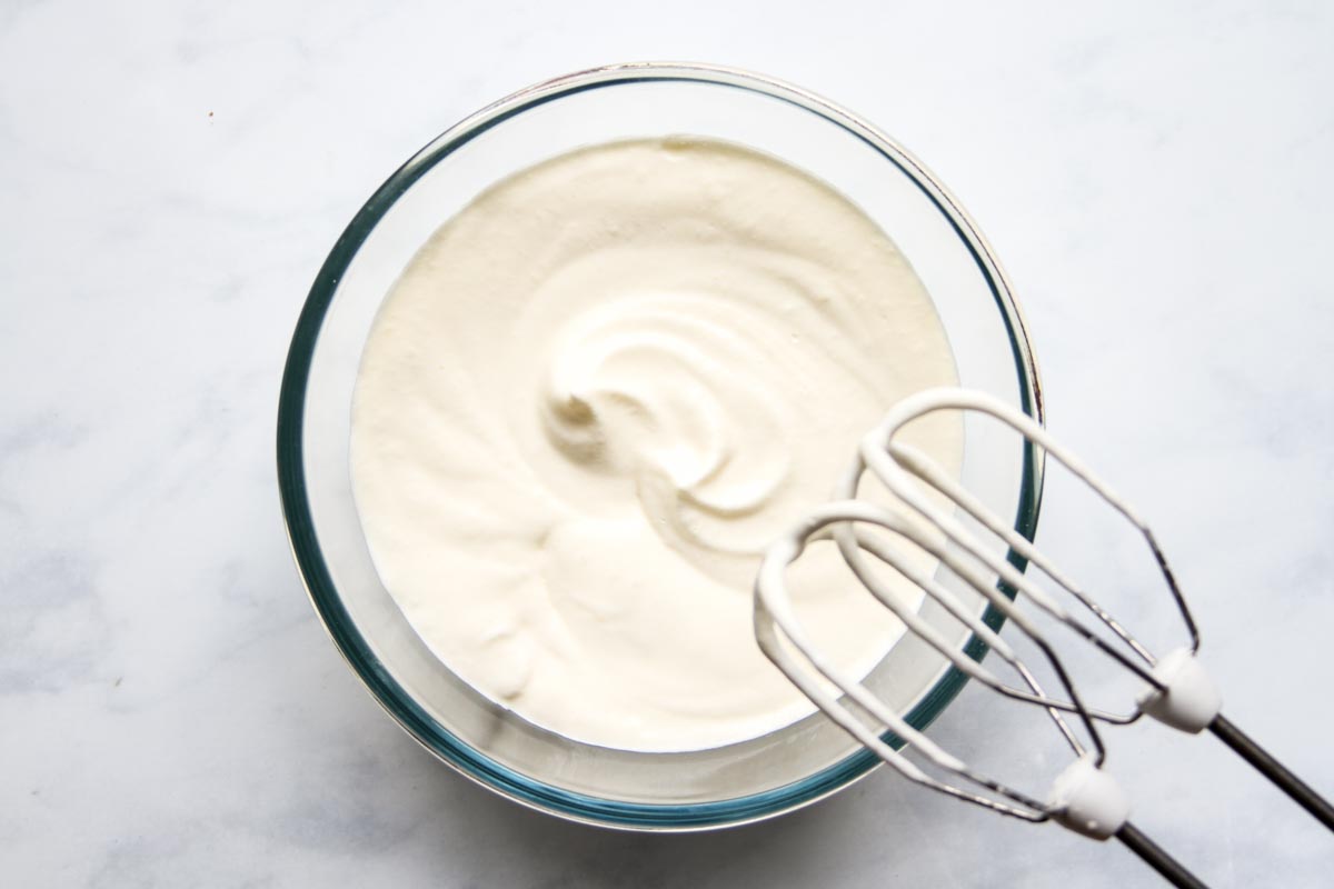 whipped cream in bowl