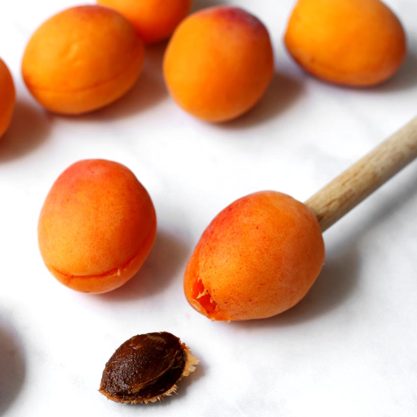 Pitting apricots