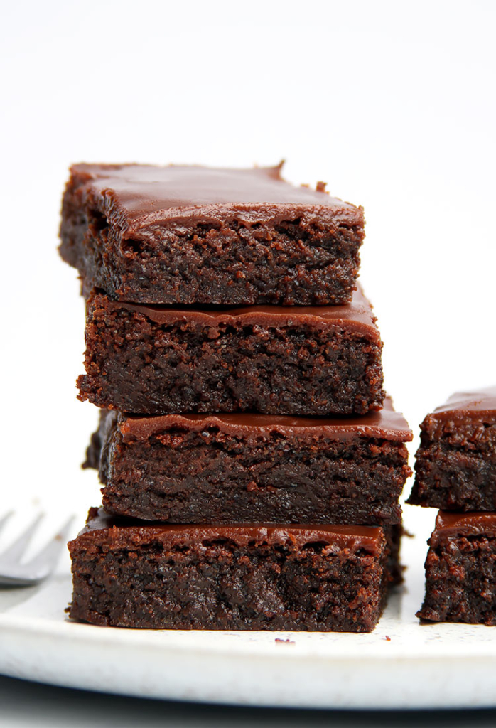 poppy seed brownies, stacked