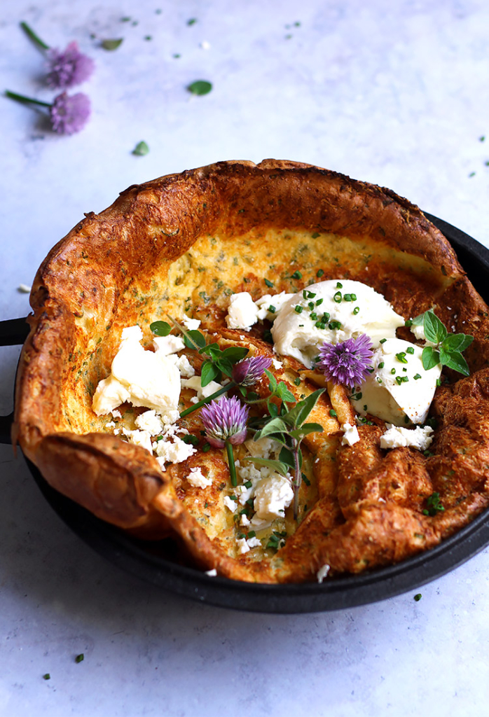 Puffy Savory Dutch Baby with Cheese Recipe