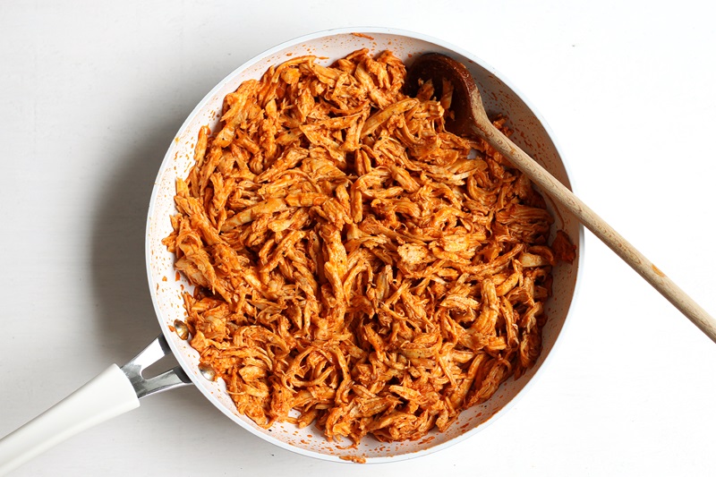 Quick Pulled Buffalo Chicken recipe