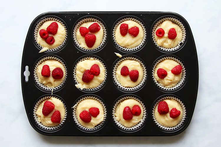 Friands in muffin tin