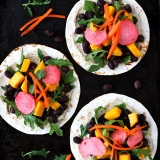 Recipe Black Bean Mango Arugula Tacos