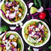 Green Spring Tacos with Curried Chickpeas