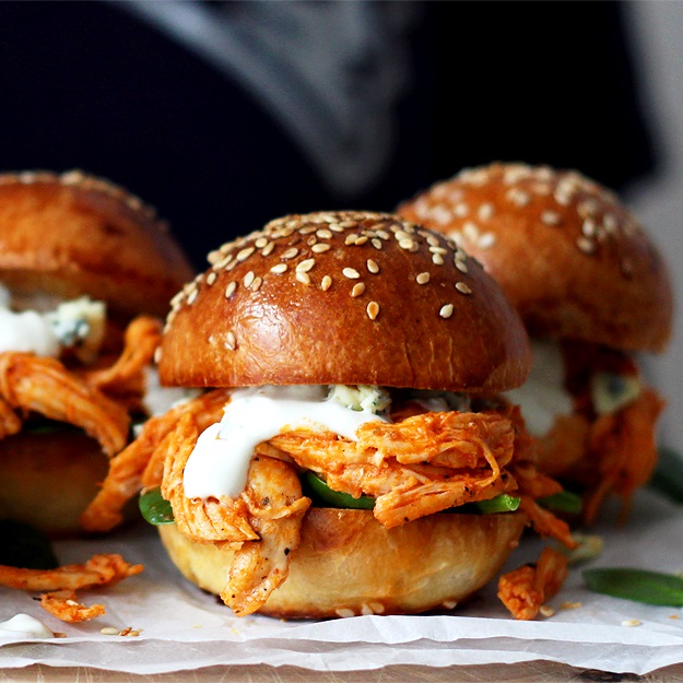 Pulled Buffalo Chicken Sliders