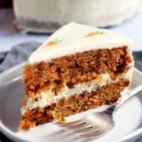 Easy carrot cake recipe with no butter frosting.