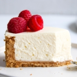 Slice of no-bake cheescake