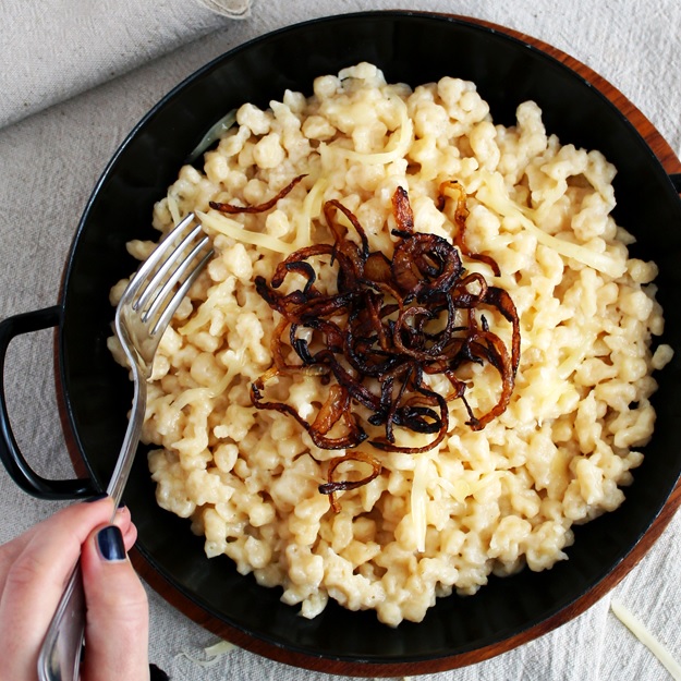 Cheese Spaetzle with Caramelized Onions