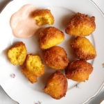 Hush puppy with dipping sauce