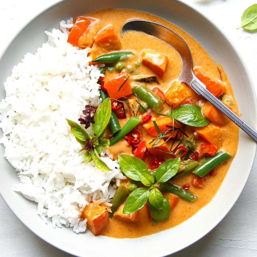 Red curry with pumpkin