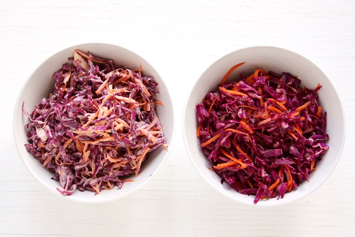 Red Cabbage Slaw dressing Recipe Pulled pork sliders