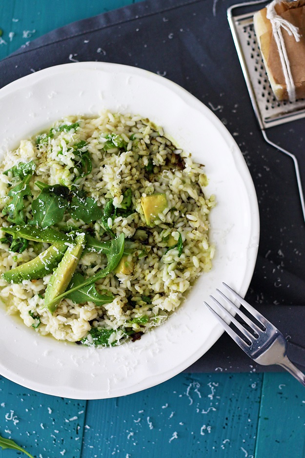 Risotto with Avocado and Arugula