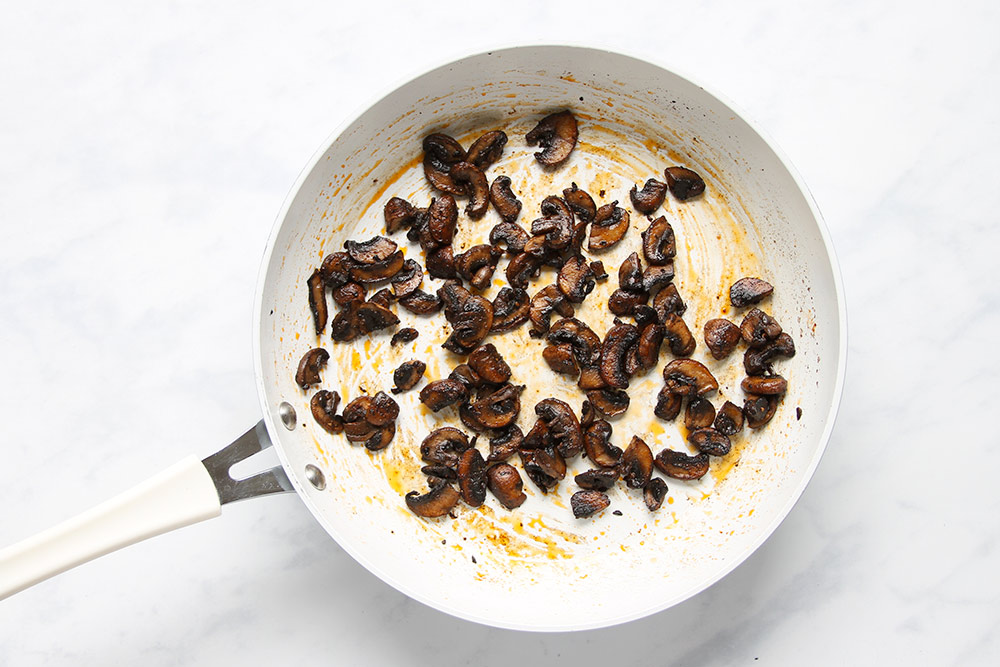 sauteed mushrooms in pan