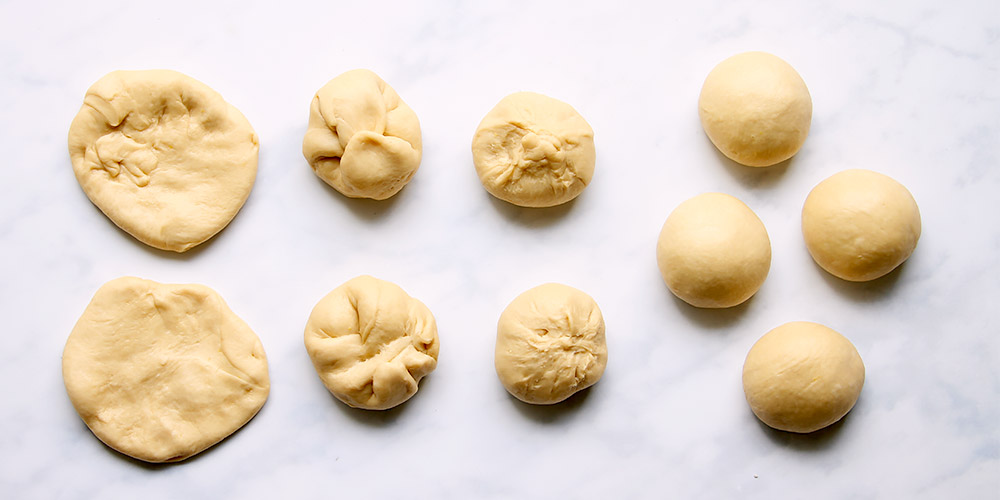 shaping dough balls