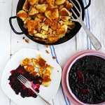 Stewed Elderberries with Baked Semolina