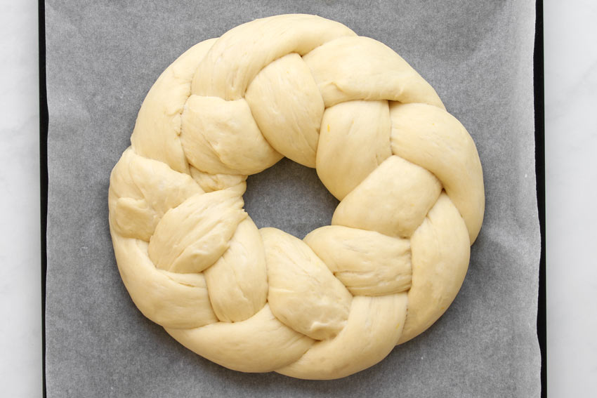 Sweet easter bread wreath