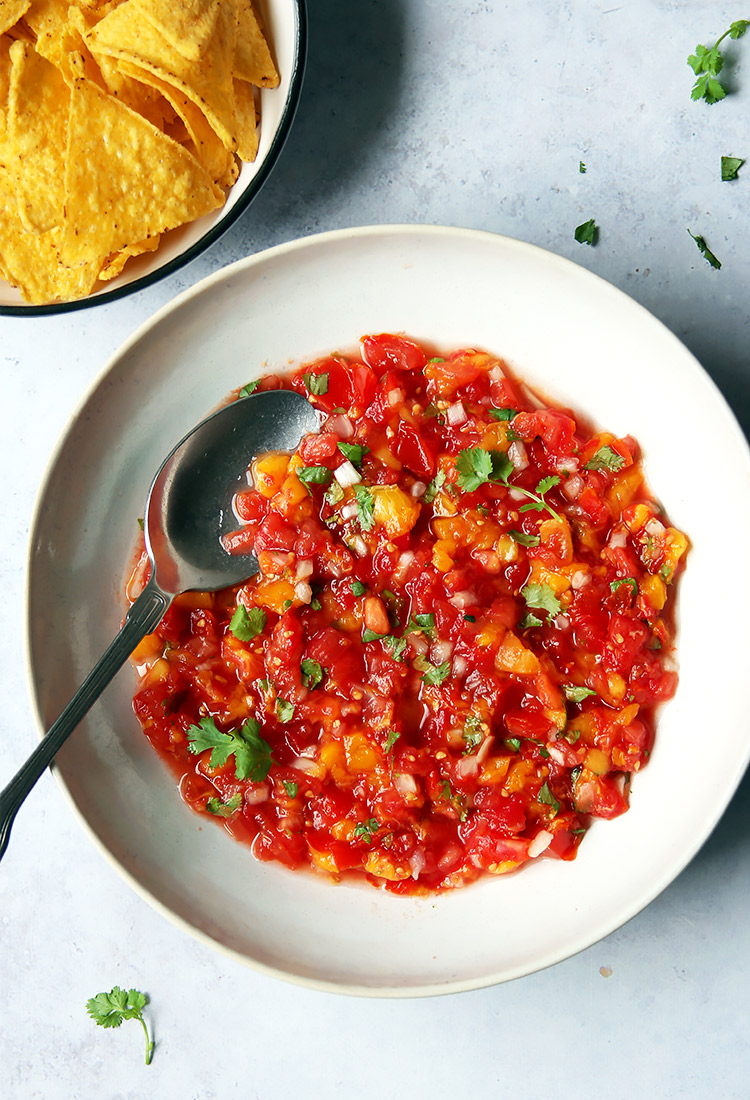 The best fermented tomato peach salsa