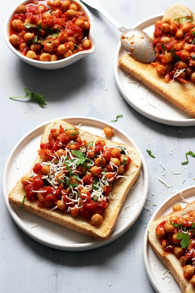 Tomato chickpeas on toast recipe