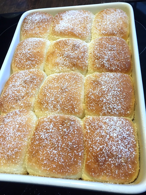 Fluffy yeast buns Buchteln made following a recipe from lilvienna.com