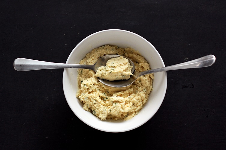 Shaping dumplings is easiest done with two wet soup spoons.